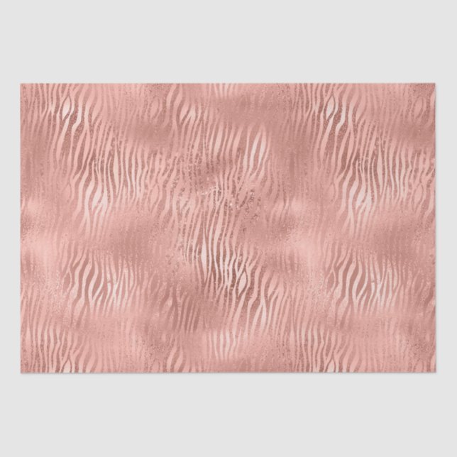 Papier Mousseline Rose Gold Zebra Print (Recto)