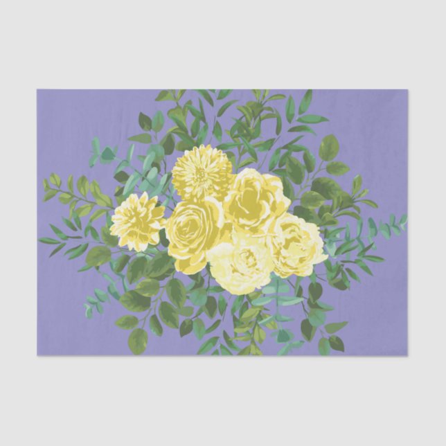Papier Mousseline Rose jaune et Mariage de fenêtre violet (Recto)