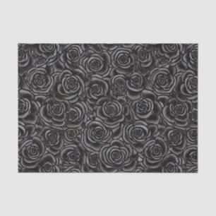 Papier Mousseline Rose noir gothique foncé motif floral Whimsigoth
