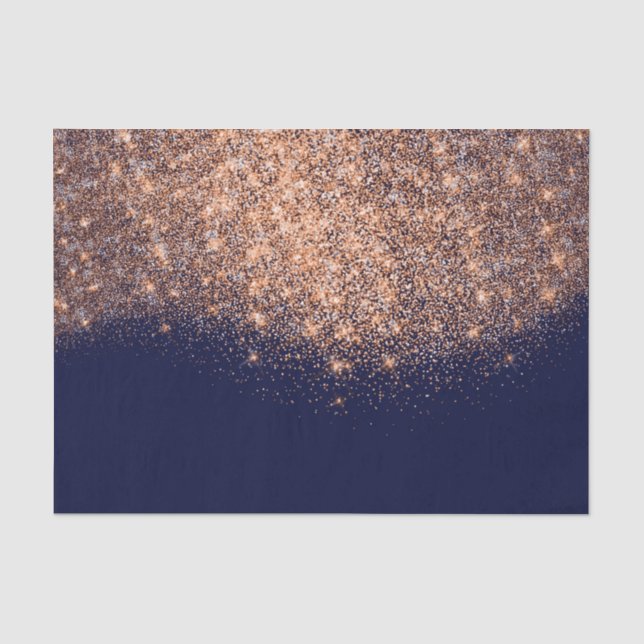 Papier Mousseline Rose or cuivre Parties scintillant métallique Blue (Recto)