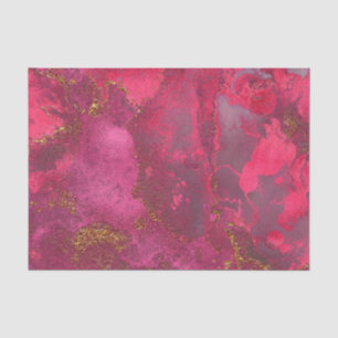 Papier Mousseline Rose rose et bleu en encre or en pierre de taille