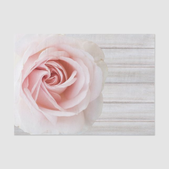 Papier Mousseline Rose rose et bois blanc Chic Fête des mariées (Recto)