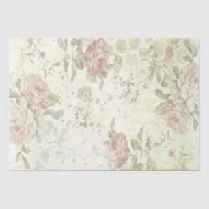Papier Mousseline Rose rose Floral Vintage Antique Découpage