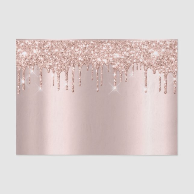 Papier Mousseline Rose Rose Or Blush Parties scintillant d'étincelle (Recto)