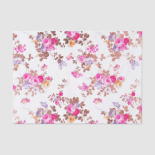Papier Mousseline Rose rose rose fille or pays chic vintage floral t