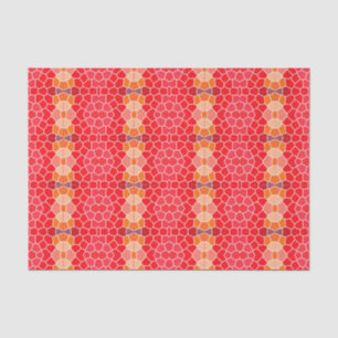 Papier Mousseline Rose Rouge Orange Motif