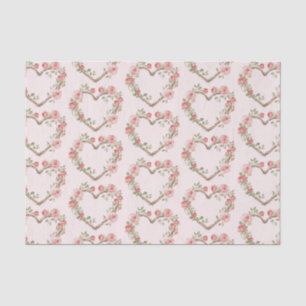Papier Mousseline Rose rouge romantique rose rose florale cœur maria