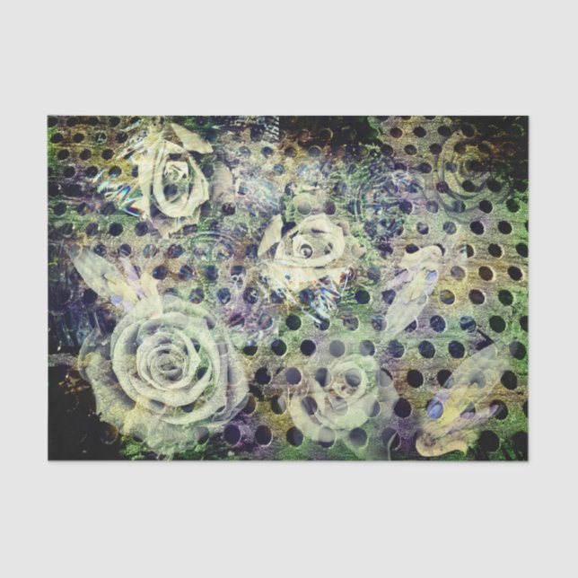 Papier Mousseline Rose rouillé vintage et papier de tissus d'aile An (Recto)