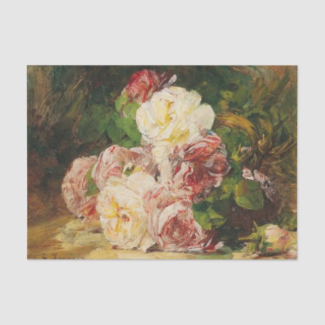 Papier Mousseline Rose V par Georges Jeannin Tissue Paper (Recto)
