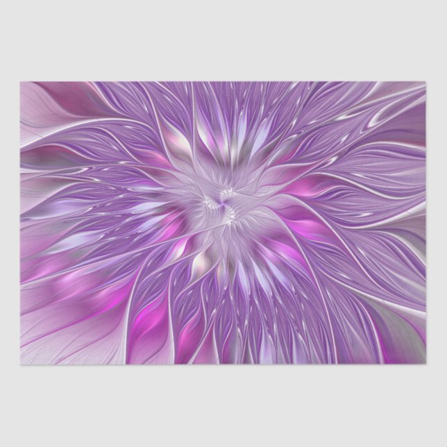 Papier Mousseline Rose violet passion Fleur Art Abstrait Fractal (Recto)