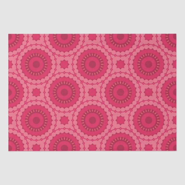 Papier Mousseline Roseberry rose Boho Chic ethnique Motif géométriqu (Recto)