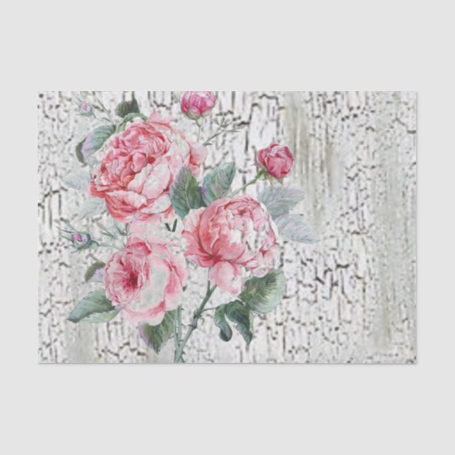 Papier Mousseline Roses de craquement et de cru (Recto)