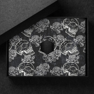 Papier Mousseline Roses des crânes et des calques   Gothique Glam Fu