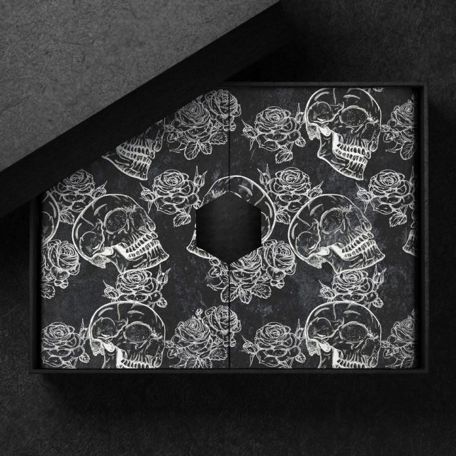 Papier Mousseline Roses des crânes et des calques | Gothique Glam Fu (Créateur téléchargé)