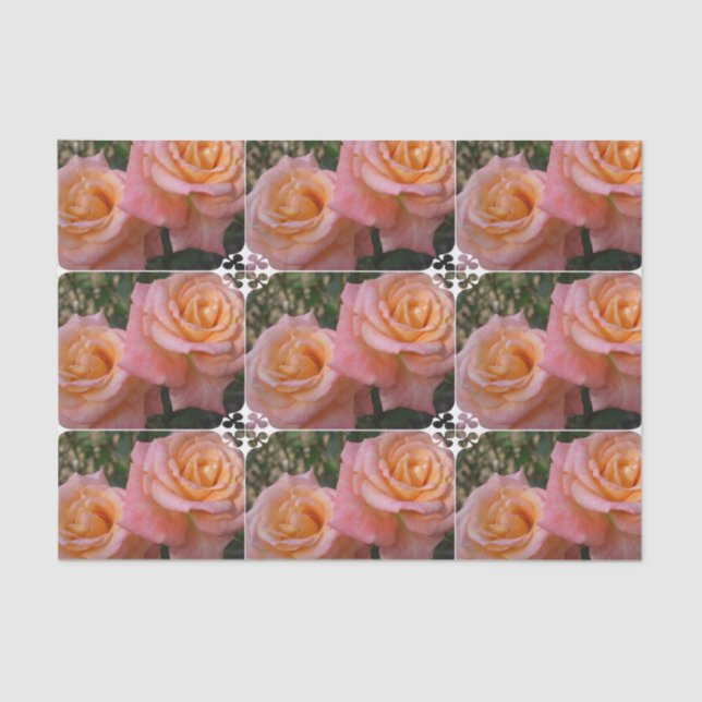 Papier Mousseline Roses en pastel (Recto)