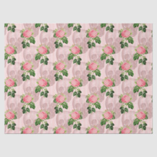 Papier Mousseline Roses et crânes sur la page Découpage rose