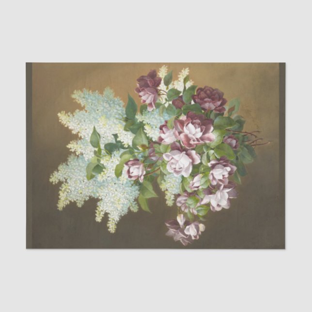 Papier Mousseline Roses et Lilacs, Découpage (Recto)