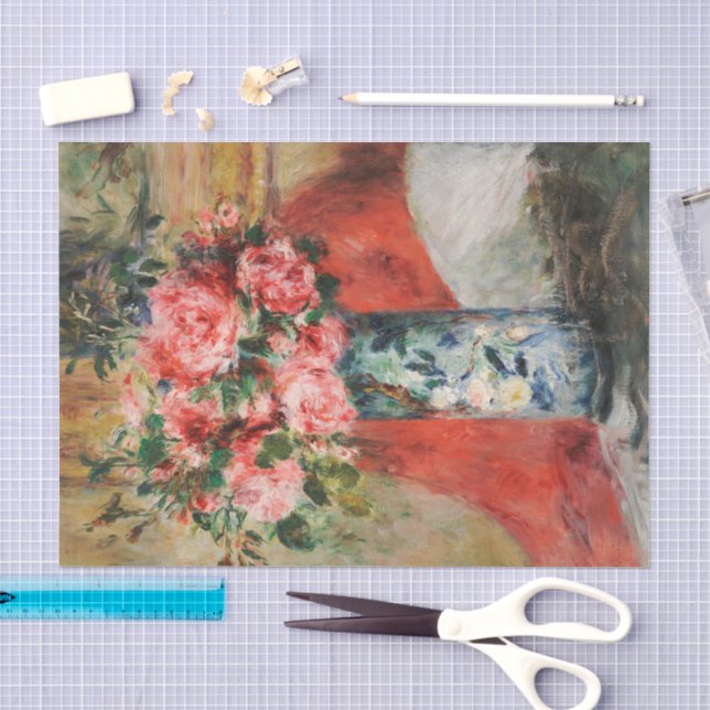 Papier Mousseline Roses et pivoines dans un vase | Renoir (Artisanat)