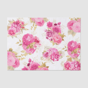 Papier Mousseline Roses floraux roses
