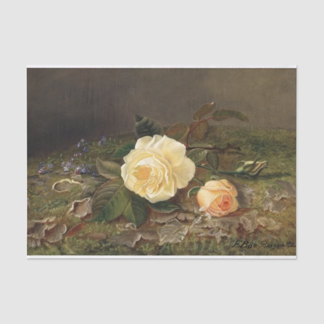 Papier Mousseline Roses Jaunes, Découpage (Recto)