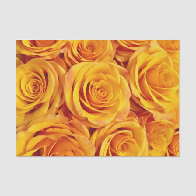 Papier Mousseline Roses jaunes saisissants (Recto)