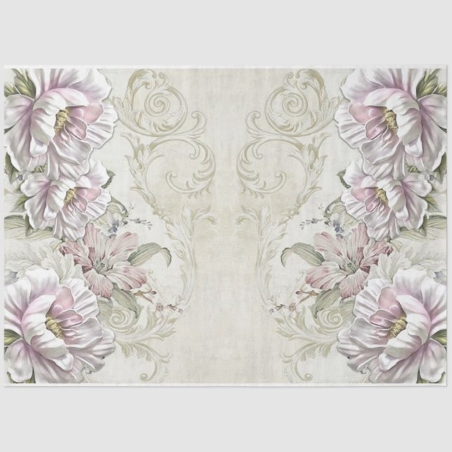 Papier Mousseline Roses pour la conception de la série Decoupage 20 (Recto)