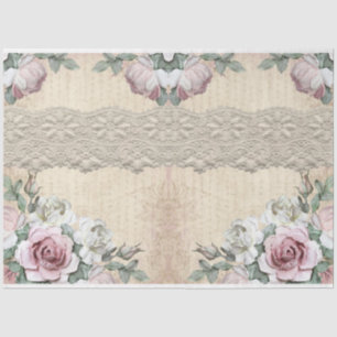 Papier Mousseline Roses pour la conception de la série Decoupage 27