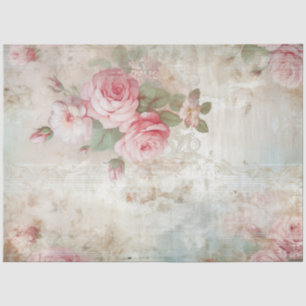 Papier Mousseline Roses rose pastel doux éphémère chic vintage