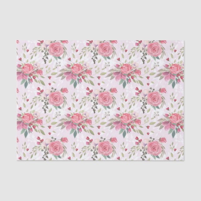 Papier Mousseline Roses roses (Recto)