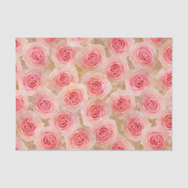 Papier Mousseline Roses roses (Recto)