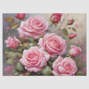 Papier Mousseline Roses roses antiques