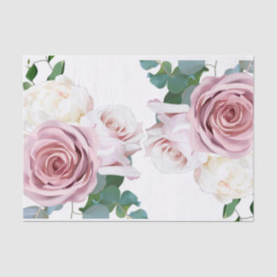 Papier Mousseline Roses Roses Fleurs Verdure Mariage Moderne