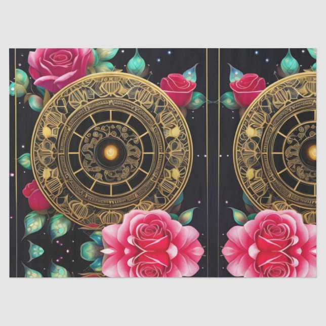 Papier Mousseline Roses roses roses or Filigree Art (Recto)