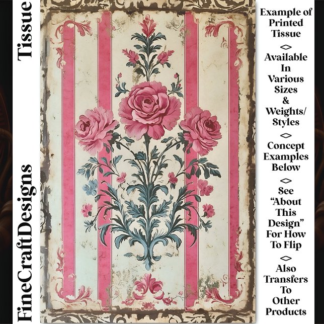 Papier Mousseline Roses roses roses roses roses chics Shabby Romanti (Créateur téléchargé)