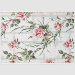 Papier Mousseline Roses roses roses sur le jardin Trellis