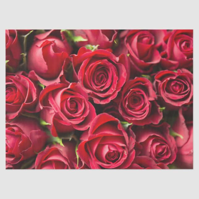 Papier Mousseline Roses rouges (Recto)