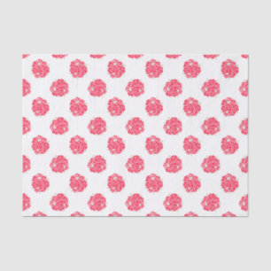Papier Mousseline Roses rouges sur papier de tissu blanc