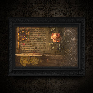 Papier Mousseline Roses vintages et découpage de texte ancien