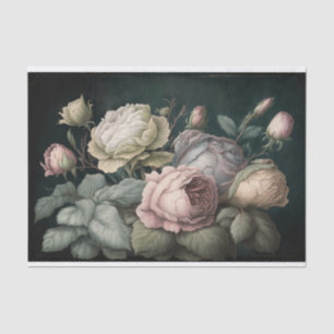 Papier Mousseline Roses vintages sur un arrière - plan sombre