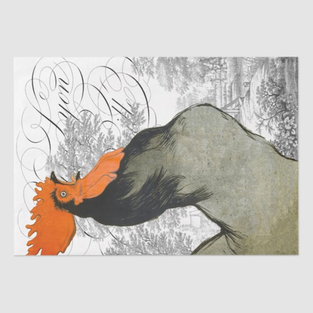 Papier Mousseline Roster Français Script Ferme Pays Découpage (Recto)