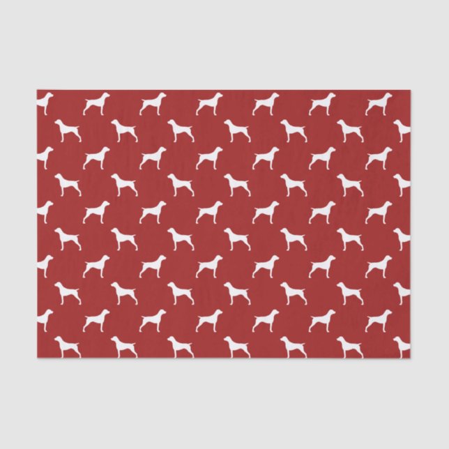 Papier Mousseline Rouge allemand de motif de silhouettes (Recto)