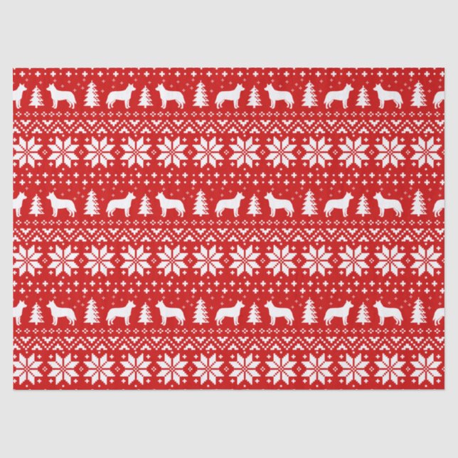 Papier Mousseline Rouge australien de motif de Noël de chiens de (Recto)