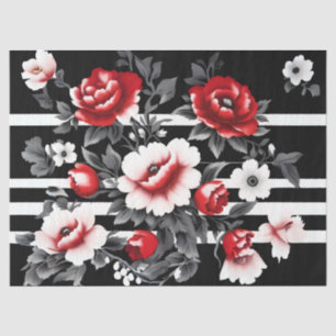 Papier Mousseline Rouge, blanc et rose sur la page de découpage Flor