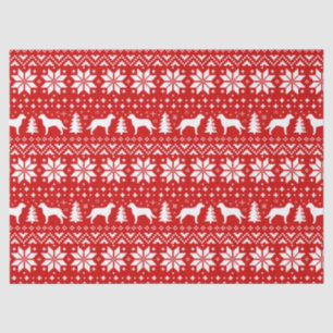 Papier Mousseline Rouge de motif de Noël de Retrievers de la Baie de