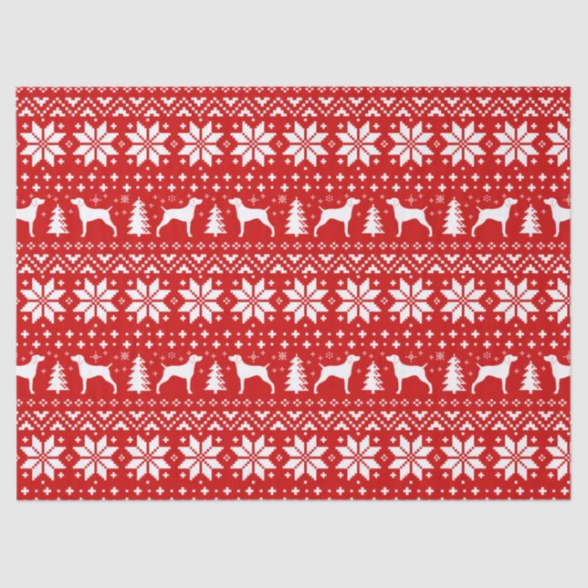 Papier Mousseline Rouge de motif de Noël de silhouettes de (Recto)