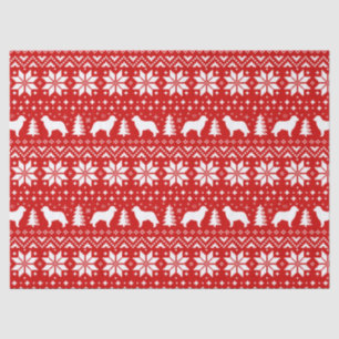 Papier Mousseline Rouge de motif de Noël de silhouettes de