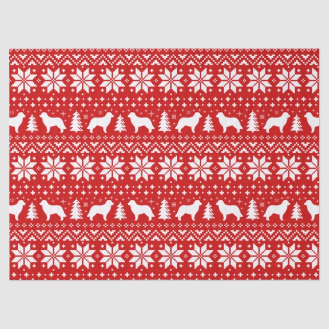 Papier Mousseline Rouge de motif de Noël de silhouettes de (Recto)