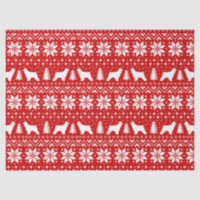 Rouge de motif de Noël de silhouettes de cocker