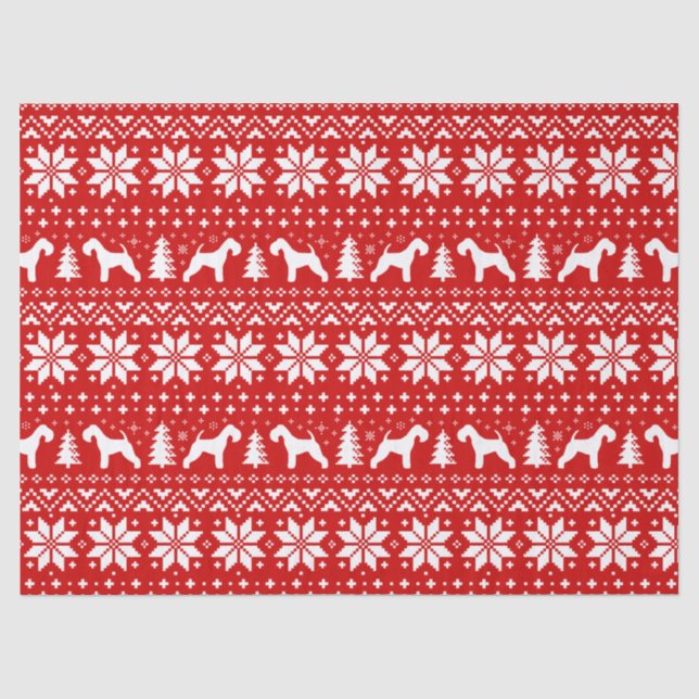 Papier Mousseline Rouge de motif de Noël de silhouettes de région (Recto)