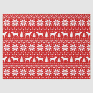 Papier Mousseline Rouge de motif de Noël de silhouettes de Spinone